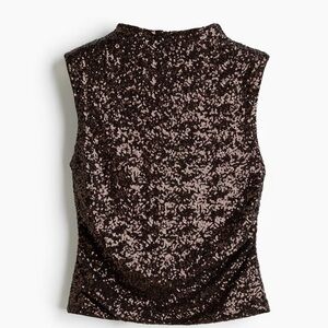 H&M Glittering Brown Sequin Blouse